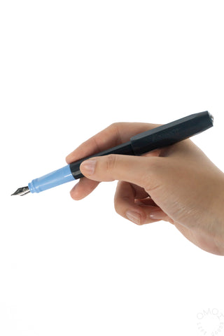 Kaweco PERKEO calligraphy fountain pen with light-blue grip and black nib
