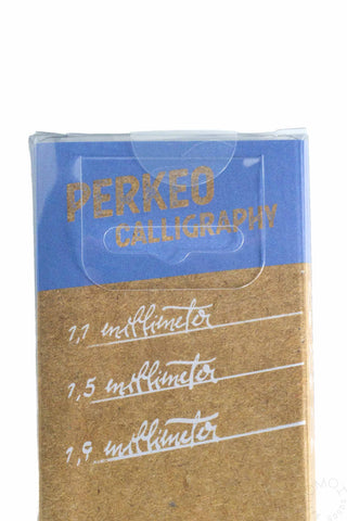 Blister card insert with calligraphy sizing guide for ink nib widths