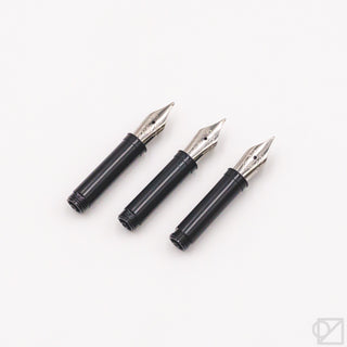Kaweco classic steel spare nibs with black nib holders, three nibs