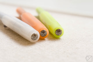 Kaweco Sport frosted fruit fountain pen nibs, coconut white, mandarin orange, lime green