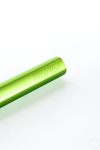 Lamy AL-Star Disco lime green barrel with engraved LAMY logo