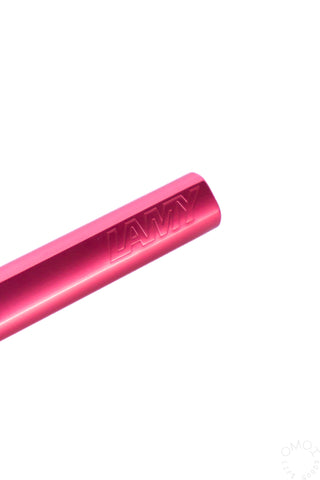 LAMY AL-Star fountain pen cap end in pink with embossed LAMY lettering