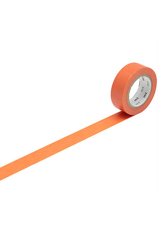 Orange washi tape roll with continuous strip