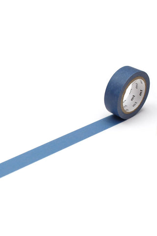 Smoky blue washi tape roll with straight strip