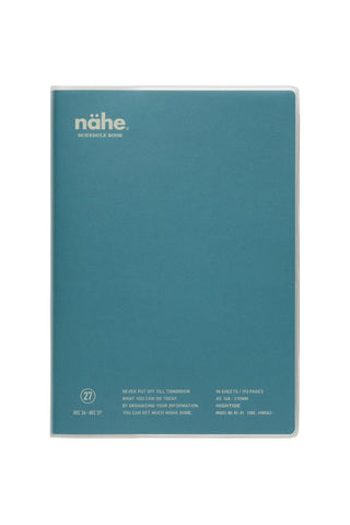 nähe 2027 A5 weekly vertical planner in blue with clear cover
