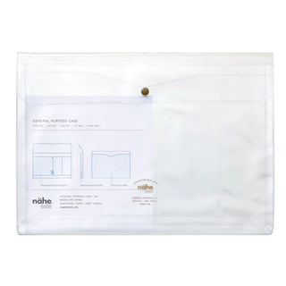 nähe clear zip pouch with snap button and front pocket