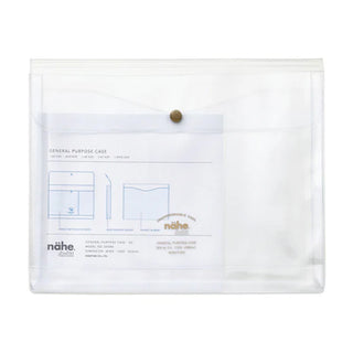 Clear PVC general purpose case with snap button and zip closure