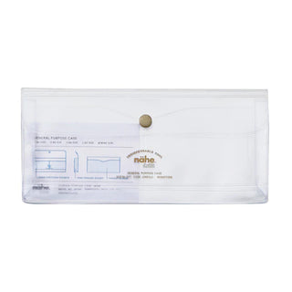 Clear general purpose case with snap button and printed organizing diagram