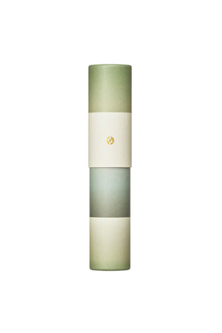 Scentscape matcha green gradient incense tube, tall cylinder with banded design