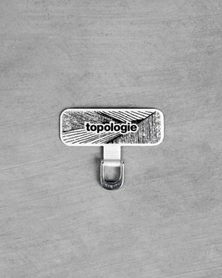 Topologie D-ring phone strap adapter in grey with metal D-ring clip