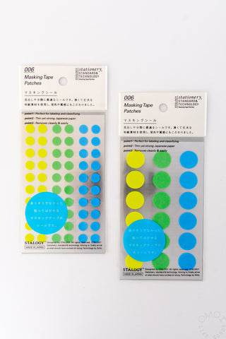 STÁLOGY 006 washi tape dot stickers in yellow, green, and blue