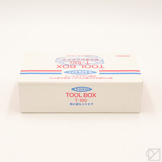 TOYO STEEL T-190 white tool box with front label and hinged lid