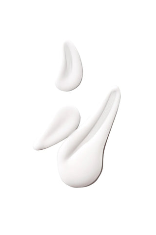 Milky cleanser drop and swirl, creamy white texture
