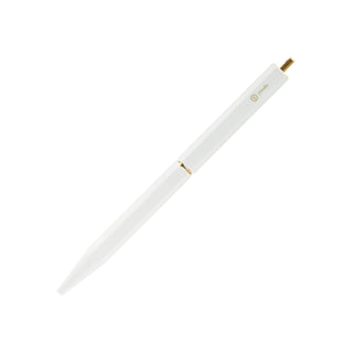 Ballpoint pen in white with gold clip and tip