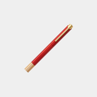 ystudio bihex rollerball pen, red with gold tip and clip