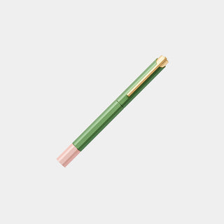 ystudio bihex rollerball pen, green with gold tip and clip