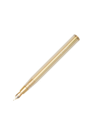 Brass gold dip pen with slim barrel and pointed nib tip, unfilled writing tool