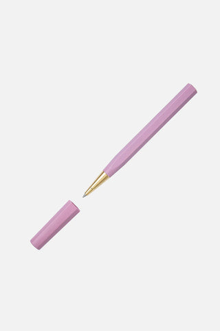 Lilac rollerball pen with gold tip and matching cap