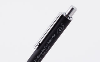 STÁLOGY 015 black ballpoint pen with silver clip and 0.7mm tip