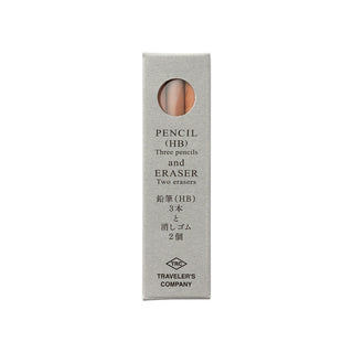 HB pencil and eraser refill set in Traveler's Company paper box