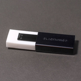 Blackwing handheld eraser with black plastic holder, white eraser block