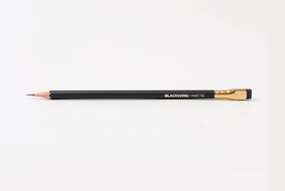 Matte style graphite pencil with black body and gold ferrule