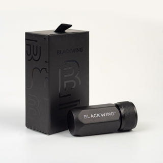 Blackwing long point pencil sharpener, black one-step design with intake port