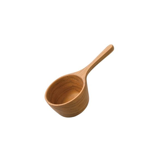 Wooden coffee measuring spoon with round scoop and long handle