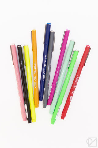 Set of Le Pen Flex gel pens in multiple colors with click tops