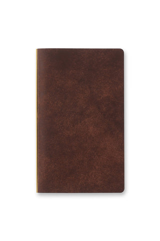 Brown leather 6-ring binder with smooth front cover