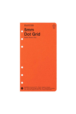 PLOTTER 5mm dot grid refill memo pad, orange front packaging