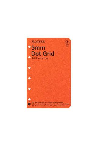 PLOTTER 5mm dot grid refill memo pad packaging with orange front