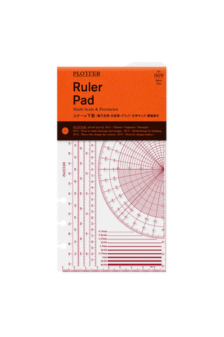 PLOTTER ruler pad, Bible size template sheet with printed measuring scales