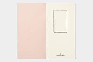 Traveler's notebook sticker release paper set, pink and cream sheets with small outline frame
