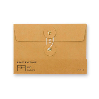 Orange kraft envelope with flap and two metal eyelet closures