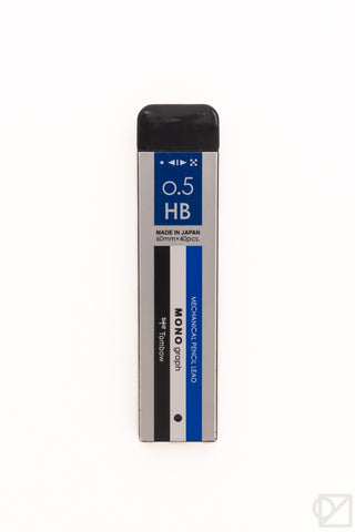 Tombow MONO 0.5 mm HB pencil lead refills in black-and-blue blister pack