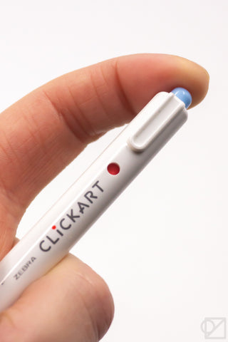 ZEBRA CLiCKART retractable marker pen, white barrel with blue ink tip