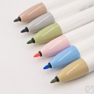 Retractable marker pen set, several pastel color barrels with matching ink tips