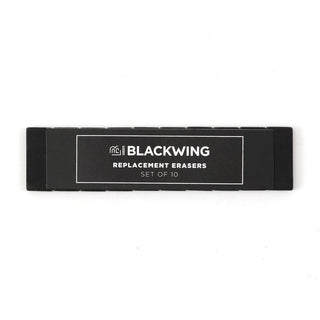 Replacement erasers set of ten in black-and-gray package