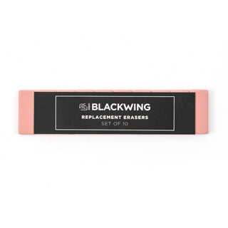Replacement erasers set of ten in pink-and-black package