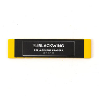 Replacement erasers set of ten in yellow-and-black package