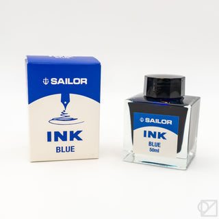 Sailor bottled ink blue 50mL in glass bottle with black cap and blue label