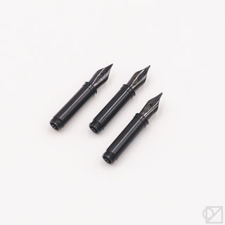 Kaweco spare nibs in black steel, three pointed nib tips