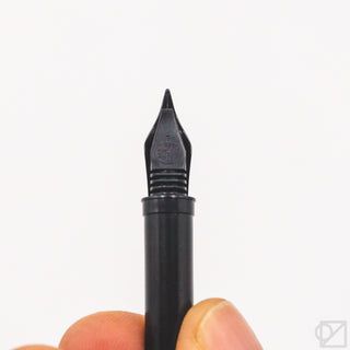 Kaweco black steel nib 060, close-up top view with central slit
