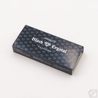 Black Crystal fountain pen packaging box with KAWECO logo and patterned design.