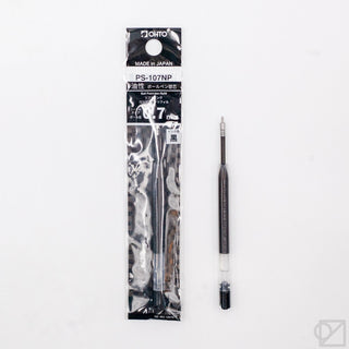 OHTO 0.7mm black ballpoint refill, shown in pack and loose refill