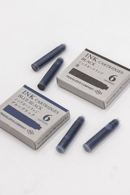 Ink cartridge 6-pack set with black and blue-black cartridges in gray boxes