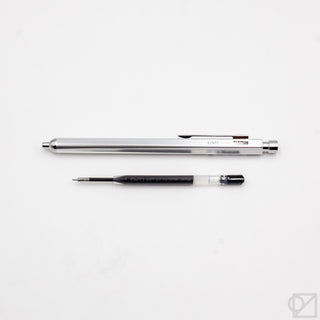 Metal ballpoint refill pen with separate black refill cartridge