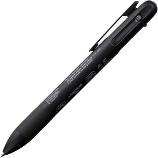 Black multi-function ballpoint pen with angled tip and clip